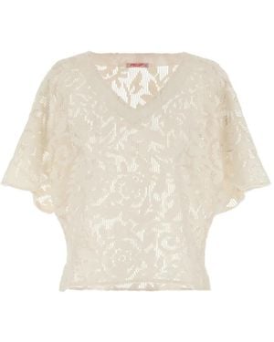 Pin-Up Stars Blusa de playa con cuello en v - Blanco
