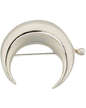 Marine Serre Regenerated Moon-Shape Hair Cuff - White