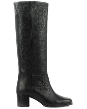 Toral Shoes Paisley Grained Leather Boots - Black