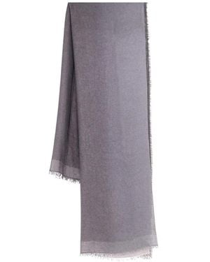 Faliero Sarti Glitter-Effect Fringed Scarf - Grey