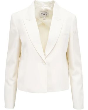 Twp Sawyer Peak-Lapel Blazer - White