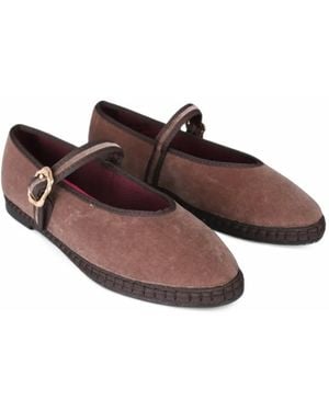 Flabelus Pierre Velvet Ballet Flats - Brown