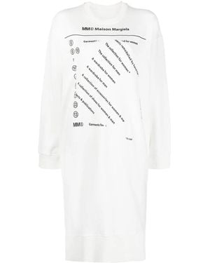 MM6 by Maison Margiela Logo Print Sweatshirt Dress - White