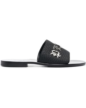 Philipp Plein Pantoletten Mit Logo - Schwarz