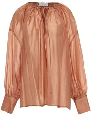 Devotion Gathered Blouse - Brown