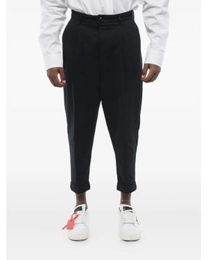 Ami Paris Pleated Tapered Trousers - Black