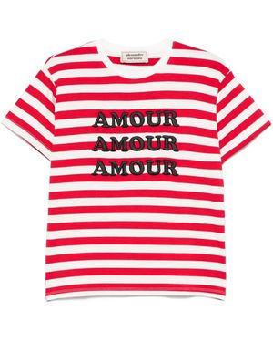 ALESSANDRO ENRIQUEZ ストライプ Tシャツ - ピンク