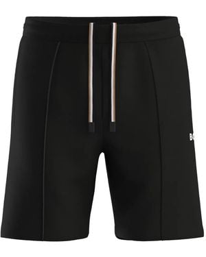 BOSS Drawstring-Waist Shorts - Black