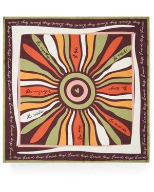 Lancel Printed Silk Scarf - Red