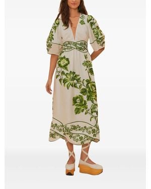 FARM Rio Floral-Print Midi Dress - Green