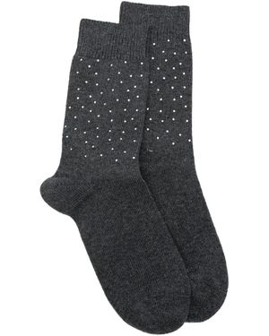 Sandro Crystal-Embellished Socks - Black
