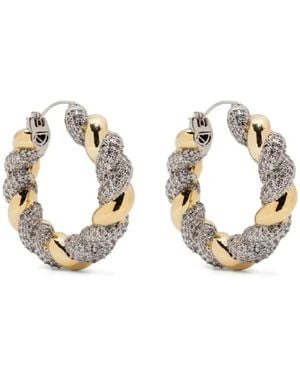 Eddie Borgo Boucles D'Oreilles Créoles Bicolores À Design De Corde Et Pavé - Métallisé