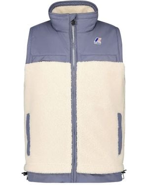 K-Way Le Vrai 3.0 Panelled Zip-Up Gilet - Blue