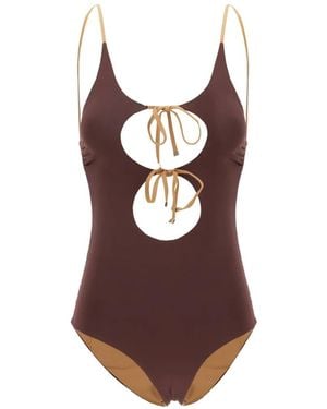 MAISON ANANA Reversible Cut-Out Swimsuit - Brown