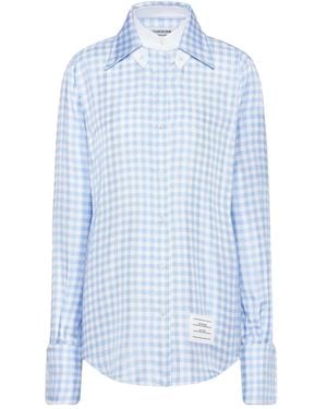 Thom Browne Twill Gingham Shirt - Blue