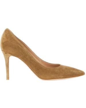 Gianvito Rossi 85 Pointed Court Shoes - Natural