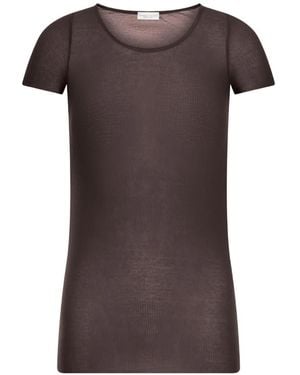 Roberto Collina Ribbed Cotton T-Shirt - Brown
