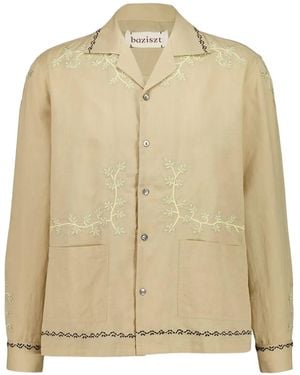BAZISZT Gevrey Embroidered Long-Sleeve Shirt - Natural