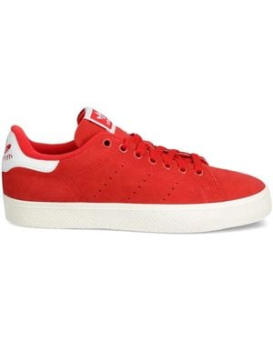 adidas Stan Smith Leather Trainers - Red