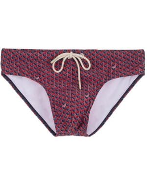 Mosso Sunwear Short De Bain Imprimé À Lien De Resserrage - Purple