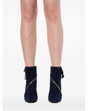McQueen Botines Con Cremallera Diagonal - Azul