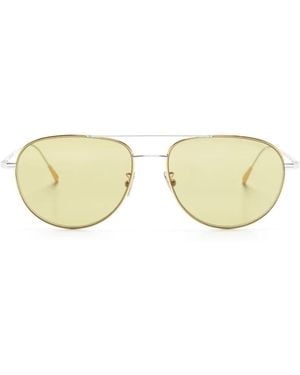 Cutler and Gross Two-Tone Pilot-Frame Sunglasses - Natural