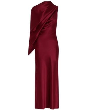 Nicholas Nelia Cowl-Neck Maxi Dress - Red