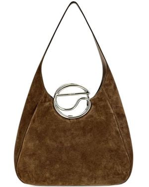 Coperni C Suede Shoulder Bag - Brown