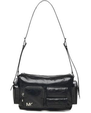 MICHAEL Michael Kors Dakota Leather Shoulder Bag - Black