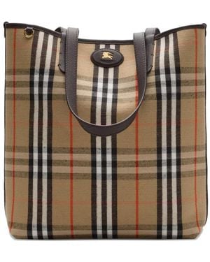Burberry Logo-Plaque Tote Bag - Brown