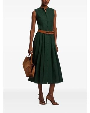 Ralph Lauren ノースリーブ プリーツドレス - グリーン