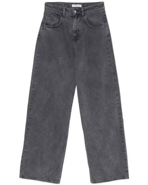 ICON DENIM Faded Wide-Leg Jeans - Grey