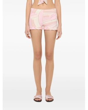 PUCCI Iride-Print Jersey Shorts - Pink