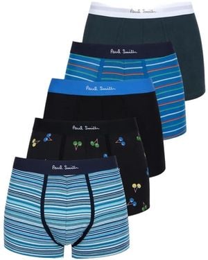 Paul Smith Logo-Waistband Boxer Briefs (Set Of Five) - Blue