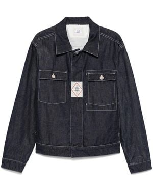 C.P. Company Logo Patch Denim Jacket - Blue