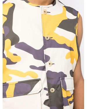The Power for the People X Levi Kiss Camo Cotton Gilet - Natural