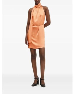 HUGO Halter-Neck Satin Mini Dress - White