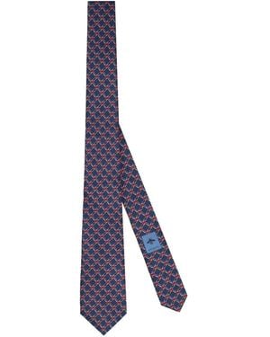 Gucci Geometric-Pattern Silk Tie - Purple