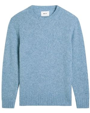 NN07 Ribbed Knitted Jumper - Blue