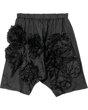 Comme des Garçons Floral Detail Shorts - Black