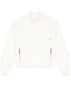 PLACE OF ELMS Long-Sleeve Denim Jacket - White