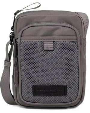Marc O' Polo Pascal Mesh-Panel Messenger Bag - Grey