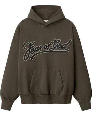 Fear Of God Logo-Print Hoodie - Green