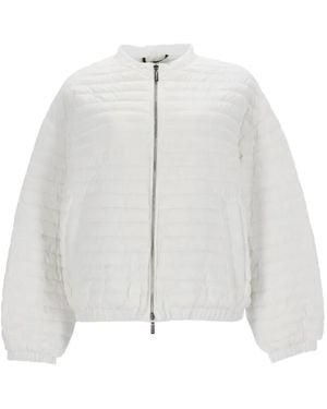 Moorer Zip-Up Quilted Jacket - White