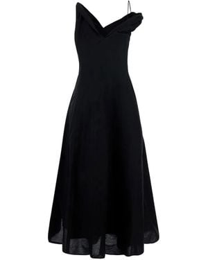 Rohe Asymmetric Draped Midi Dress - Black