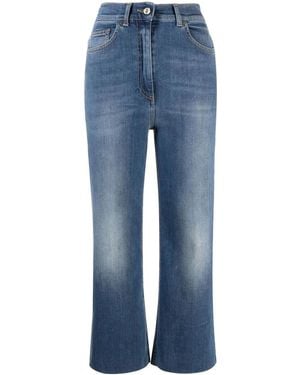 Elisabetta Franchi ハイウエスト クロップドジーンズ - ブルー