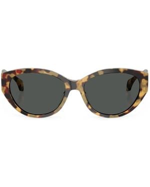 Versace Tortoiseshell-Effect Cat-Eye Sunglasses - Grey