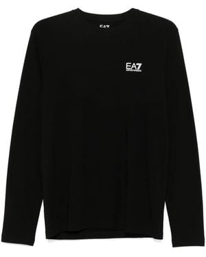 EA7 Logo-Print T-Shirt - Black