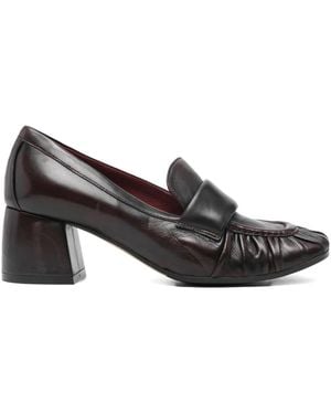 LORENA PAGGI 60Mm Pleated-Detail Block-Heel Pumps - Brown