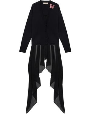 Blumarine Butterfly-Appliqué Cardigan - Black